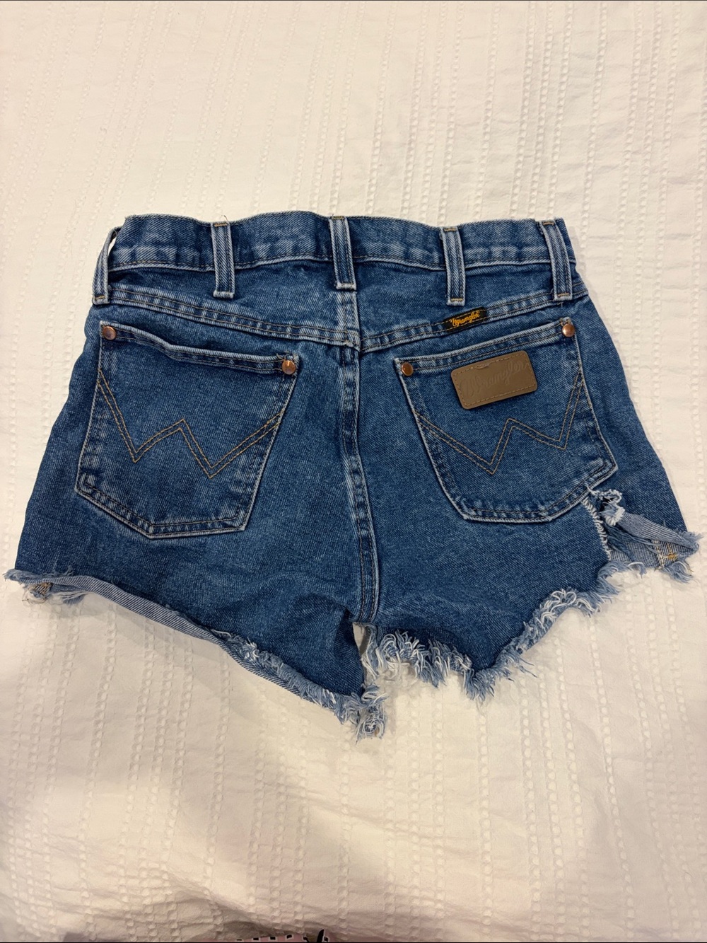 Wrangler Distressed Denim Cutoff Shorts - Blue